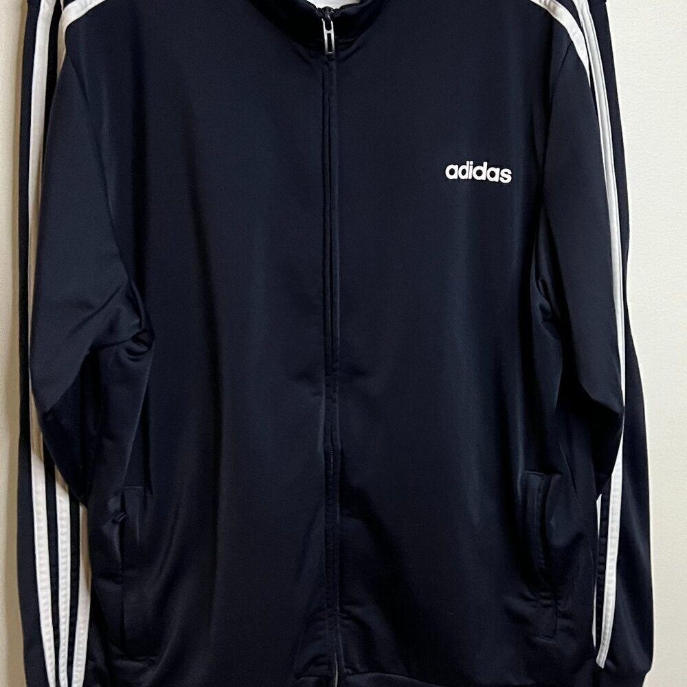 Men's adidas Tricot Track Jacket in Navy & White Size XL - Picture 5 of 8